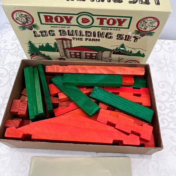 Roy Toy Log Building Set The Farm - Picture 2 of 3